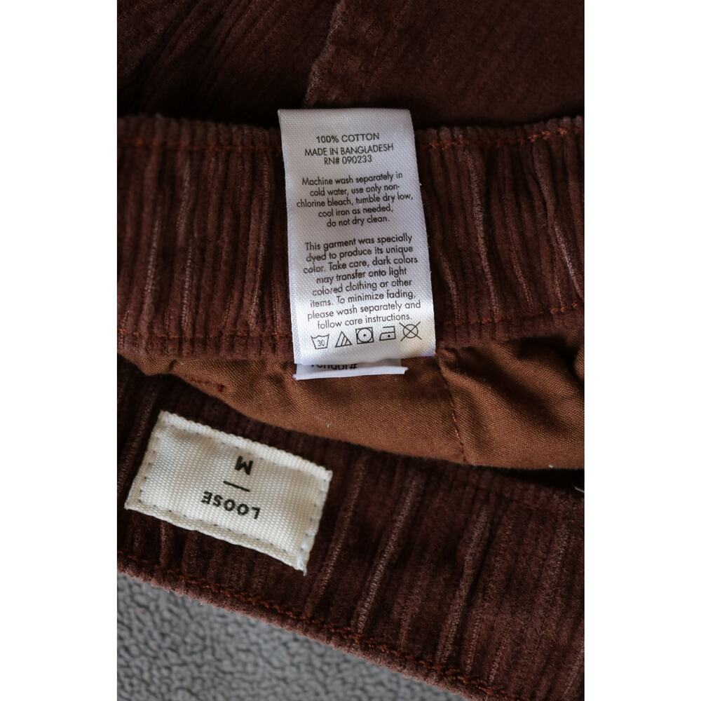 PACSUN Mens Medium Cargo Pants Brown Corduroy Loose Straight 7 pockets Boho - Picture 9 of 11